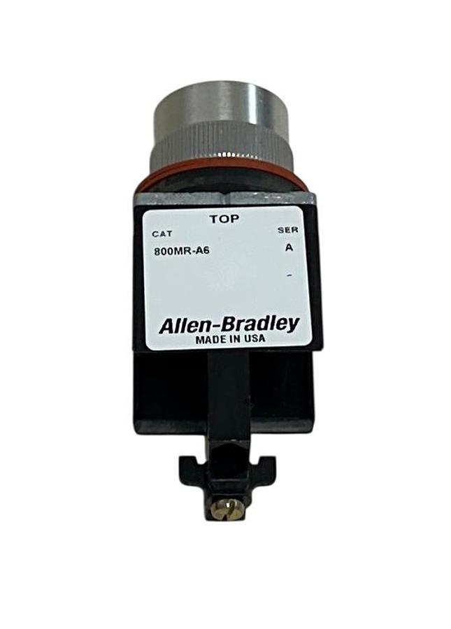 Used ALLEN BRADLEY 800MR-A6 /A BULLETIN 800MR SMALL ROUND PUSH BUTTON RED CAP NSMP