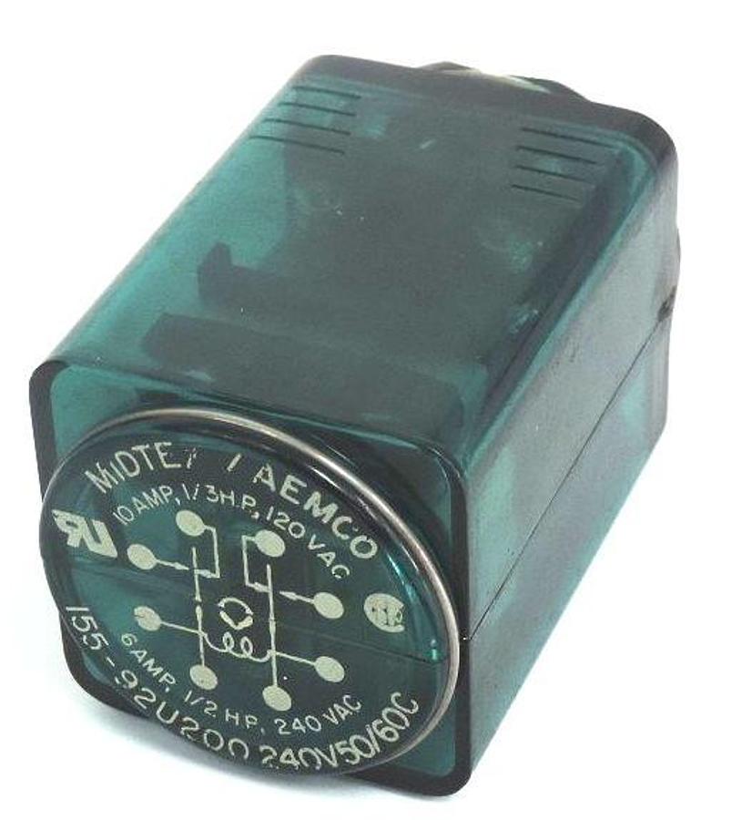 Used MIDTEX/AEMCO 155-92U200 RELAY 10AMP, 1/3HP, 120VAC