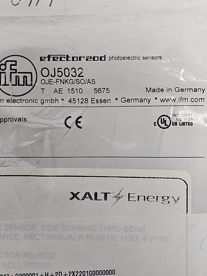Used NEW IFM EFECTOR OJE-FNKG/SO/AS THROUGH-BEAM SENSOR RECEIVER OJ5032