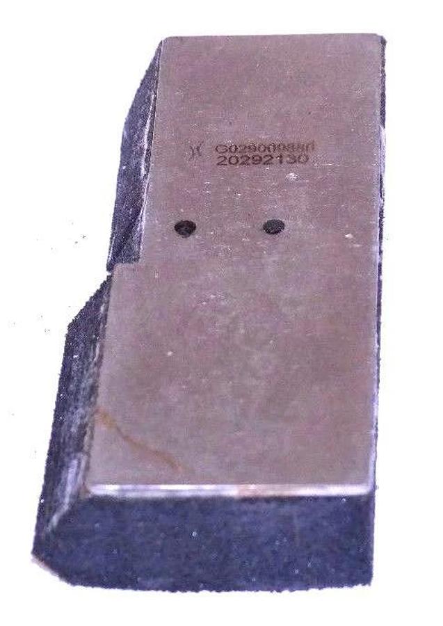 Used KRONES G029009880 SPONGE BLACK FRONT PUSH OUT CPL L=123 W= 60.9