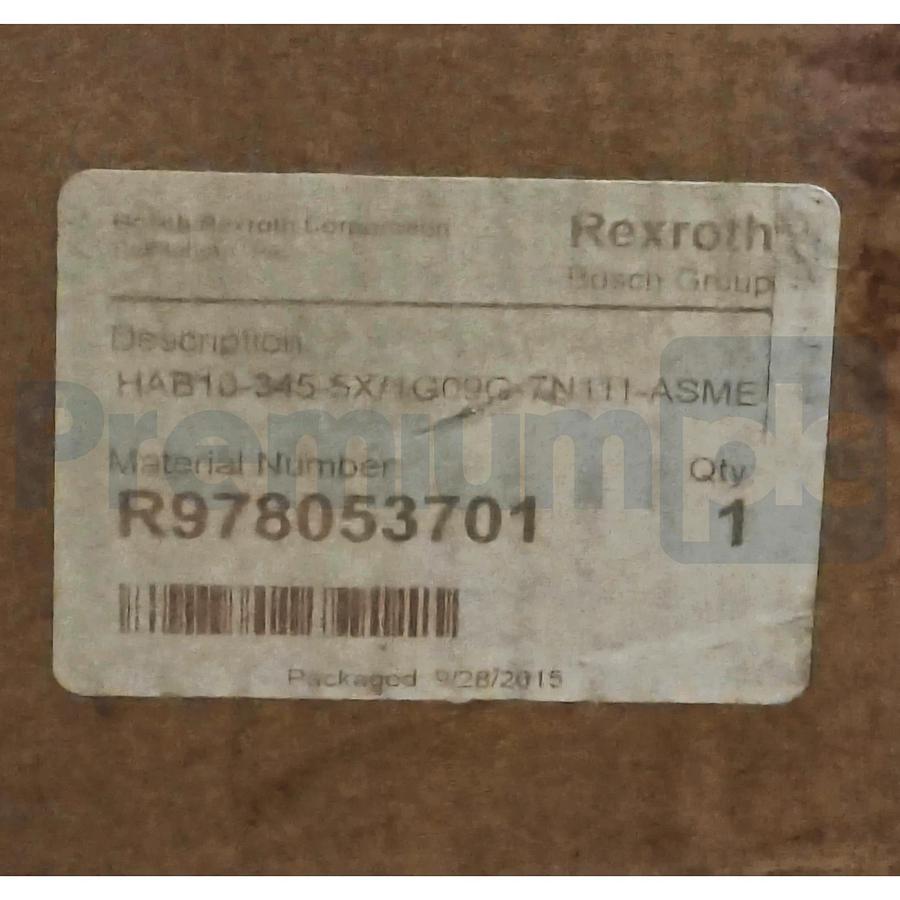 Bosch Rexroth HAB10-345-5X/1G09G-ZN111-ASME Bladder Accumulator R978053701 NSMP
