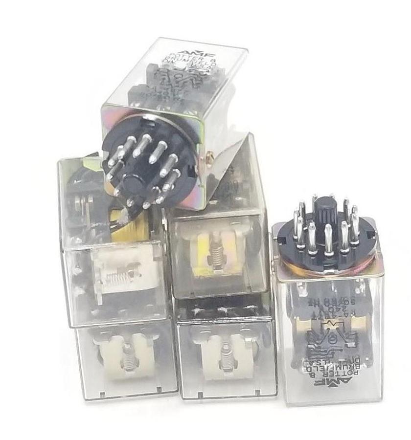 Used LOT OF 6 AMF POTTER & BRUMFIELD KA-4877 RELAYS 240V, 50/60HZ