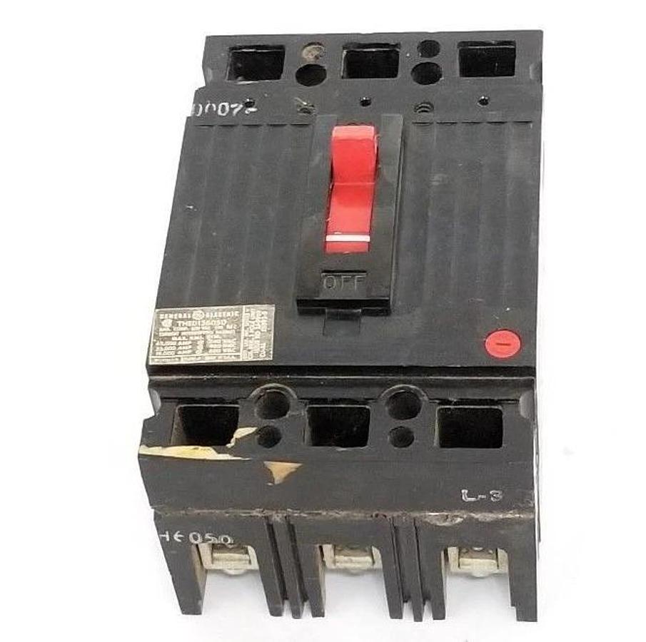 Used GENERAL ELECTRIC THED136050 CIRCUIT BREAKER 50AMP 3POLE 600VAC