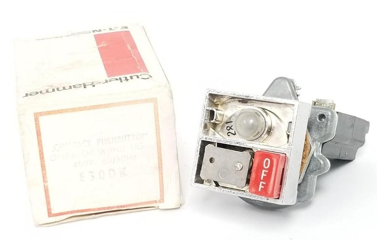 NIB EATON CUTLER-HAMMER E30DK COMPACT PUSHBUTTON OPERATOR W/IND. LIGHT