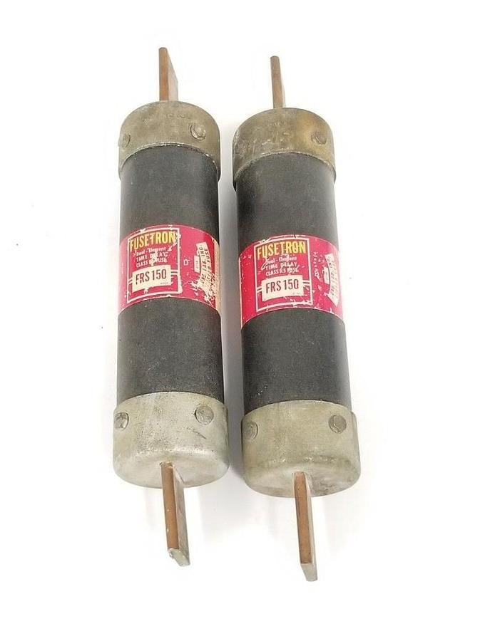 Used LOT OF 2 BUSSMANN FUSETRON FRS 150 DUAL-ELEMENT TIME-DELAY FUSES FRS150, 150A