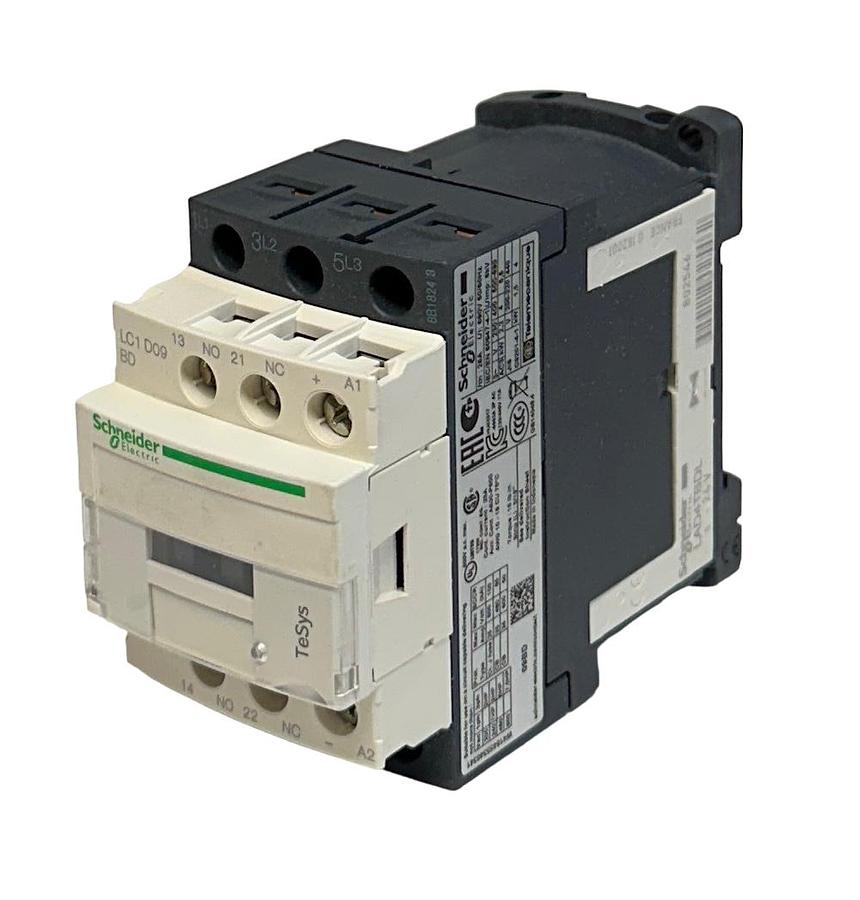 Used SCHNEIDER ELECTRIC LC1D09BD TeSys CONTACTOR LC1D09 24VDC COIL 9A 3-POLE NSMP