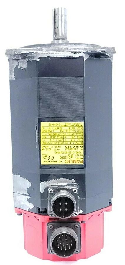Used FANUC A06B-012B-B575#0008 AC SERVO MOTOR 3 PHASE 3000 RPM 7.5 AMP 114 VAC