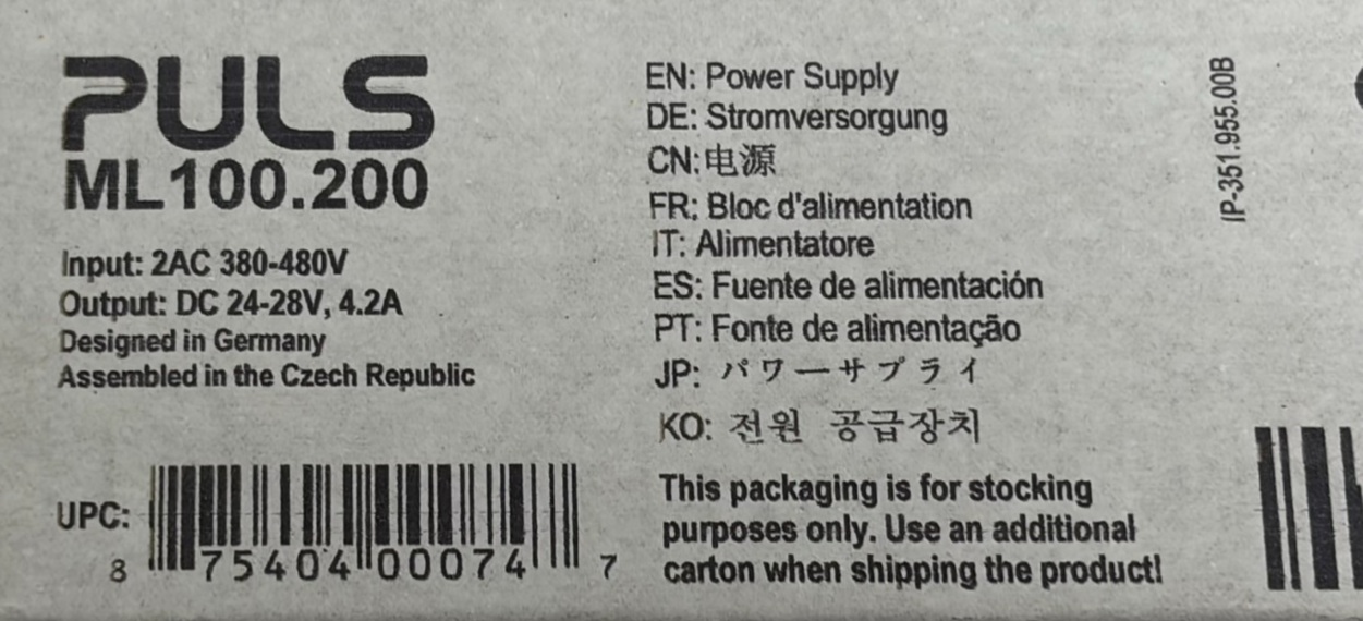 Used PULS ML100.200 MiniLine DIN Rail Power Supply 100W 24V-28V 4.2A New in Box