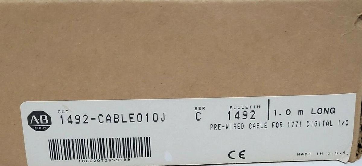 NIB ALLEN BRADLEY 1492-CABLE010J SER. C PRE-WIRED CABLE FOR 1771 DIGITAL I/O 1M