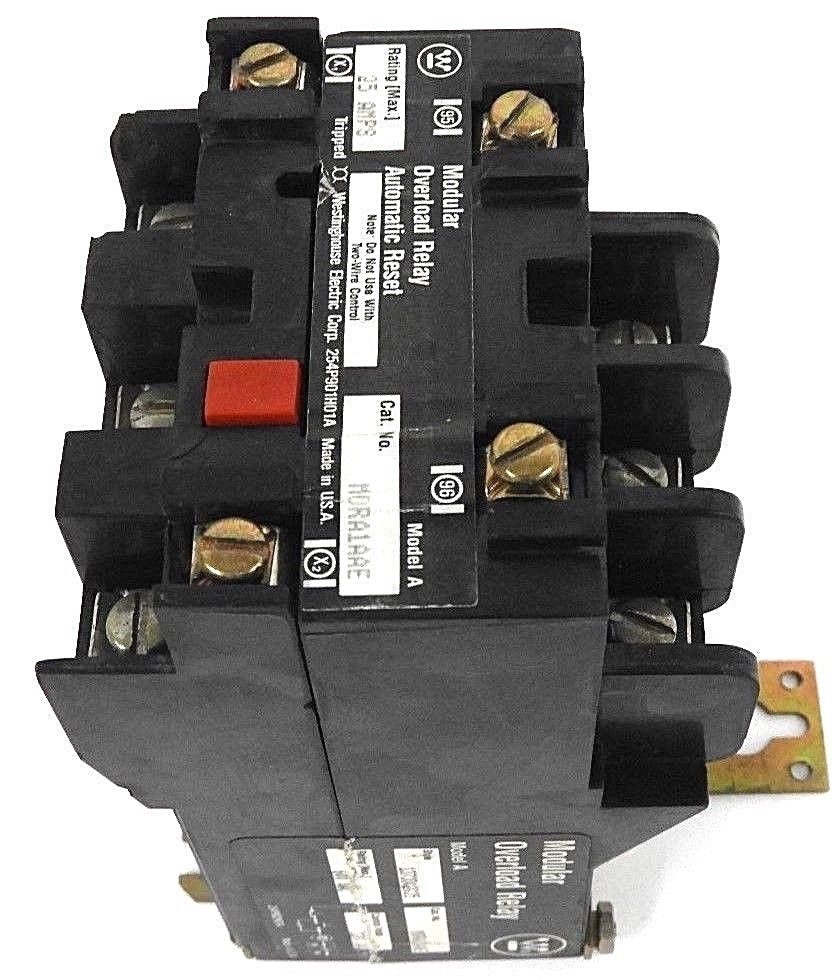 Used WESTINGHOUSE MORA1AAE MODULAR OVERLOAD RELAY MODEL: A, STYLE: 1373D02G35