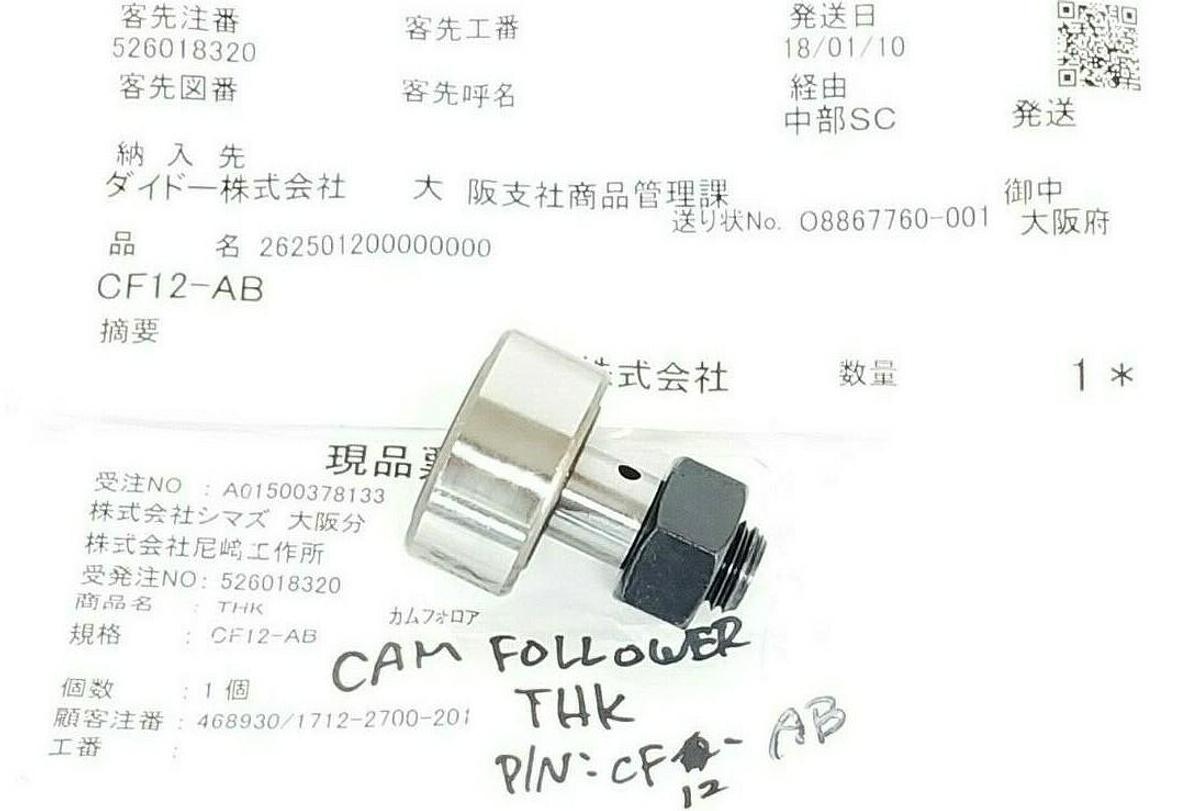 Used NEW THK CF12-AB CAM FOLLOWER CF12AB
