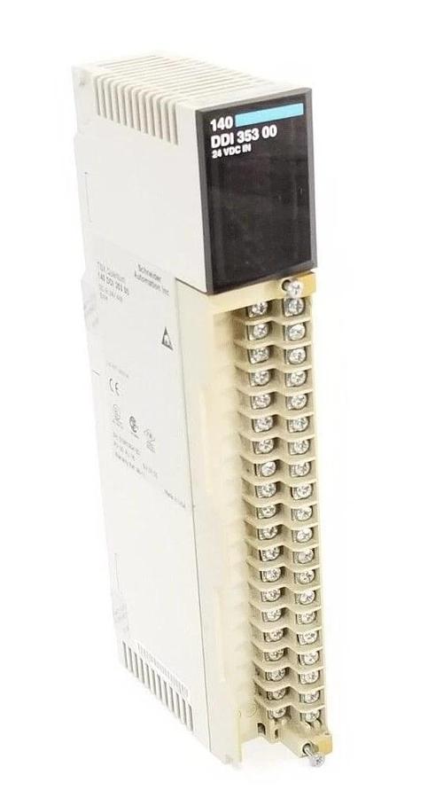 Used SCHNEIDER 140-DDI-353-00 24V DC INPUT MODULE PV: 00, RL: 76, 140DDI35300
