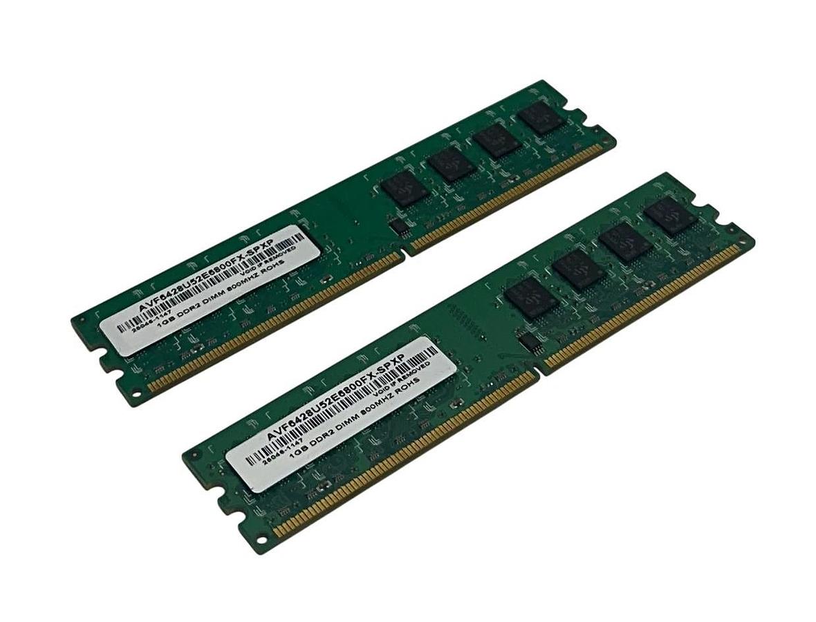 Used 2 AVANT AVF6428U52E6800FX-SPXP / AVF6428U52E6800FXSPXP 1GB DDR2 DIMM 800MHZ USNP