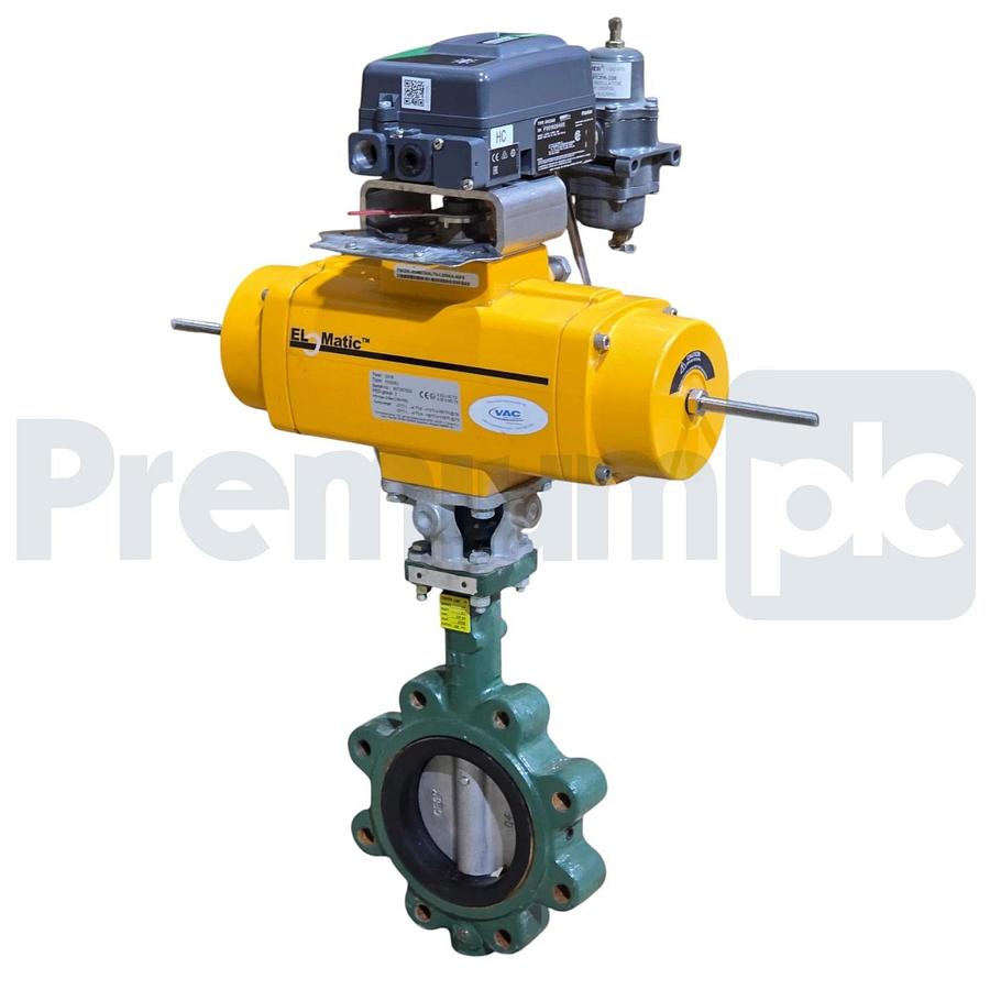 Fisher El-O-Matic 4" Butterfly Valve Assy w/DVC2000 Positioner & F0200U Actuator