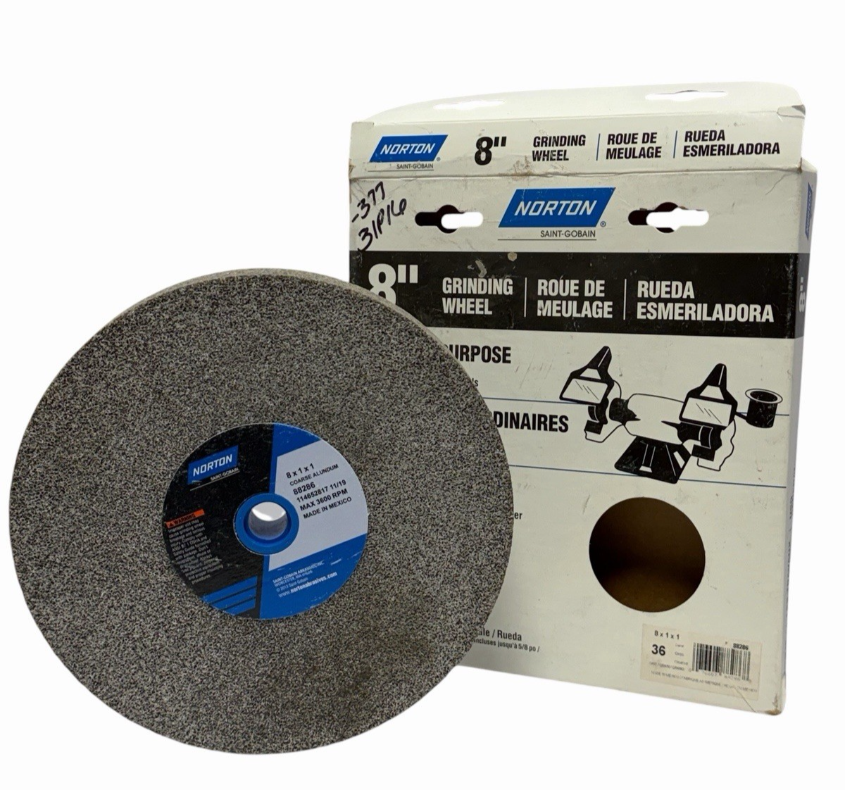 NEW NORTON 88286 GENERAL PURPOSE GRINDING WHEEL 36 GRIT 8X1X1