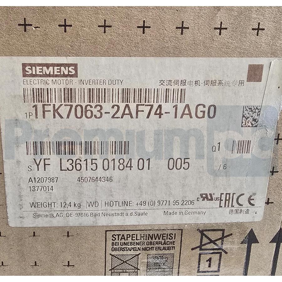 Siemens 1FK7063-2AF74-1AG0 SIMOTICS S Servo Motor 2.3kW 3000RPM 7.3Nm IP64 NSMP