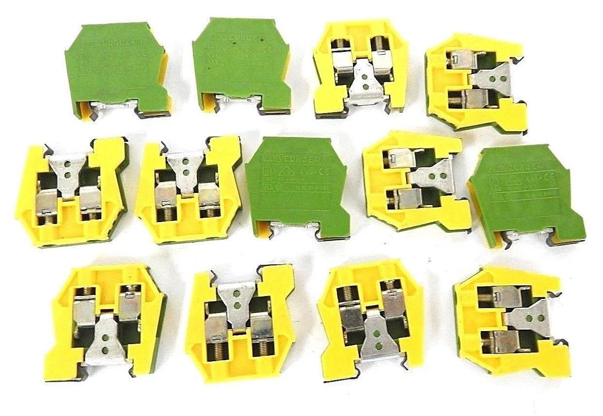 Used LOT OF 13 EURO E4 DIN RAIL BLOCKS E4/15