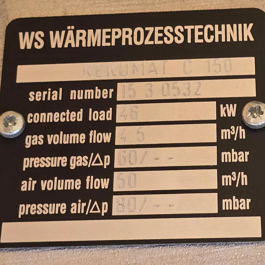 WS Wärmeprozesstechnik REKUMAT C 150 Recuperative Ceramic Burner 46kW NEW