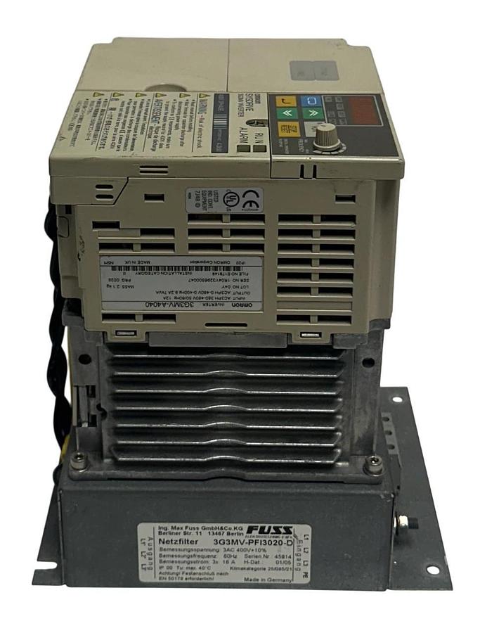 Used OMRON 3G3MV-A4040 / 3G3MVA4040 SYSDRIVE INVERTER W/ 3G3MV-PFI3020-D FILTER USNP