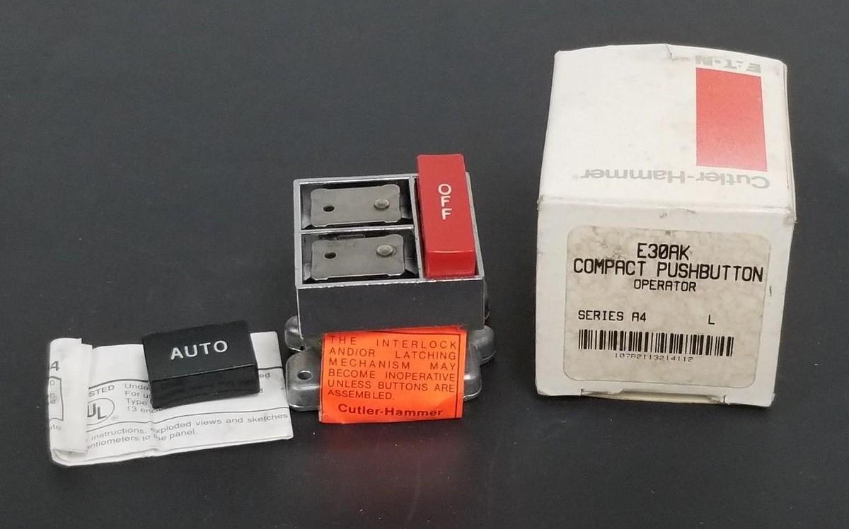 Used NIB EATON CUTLER-HAMMER E30AK COMPACT PUSHBUTTON OPERATOR SER. A4