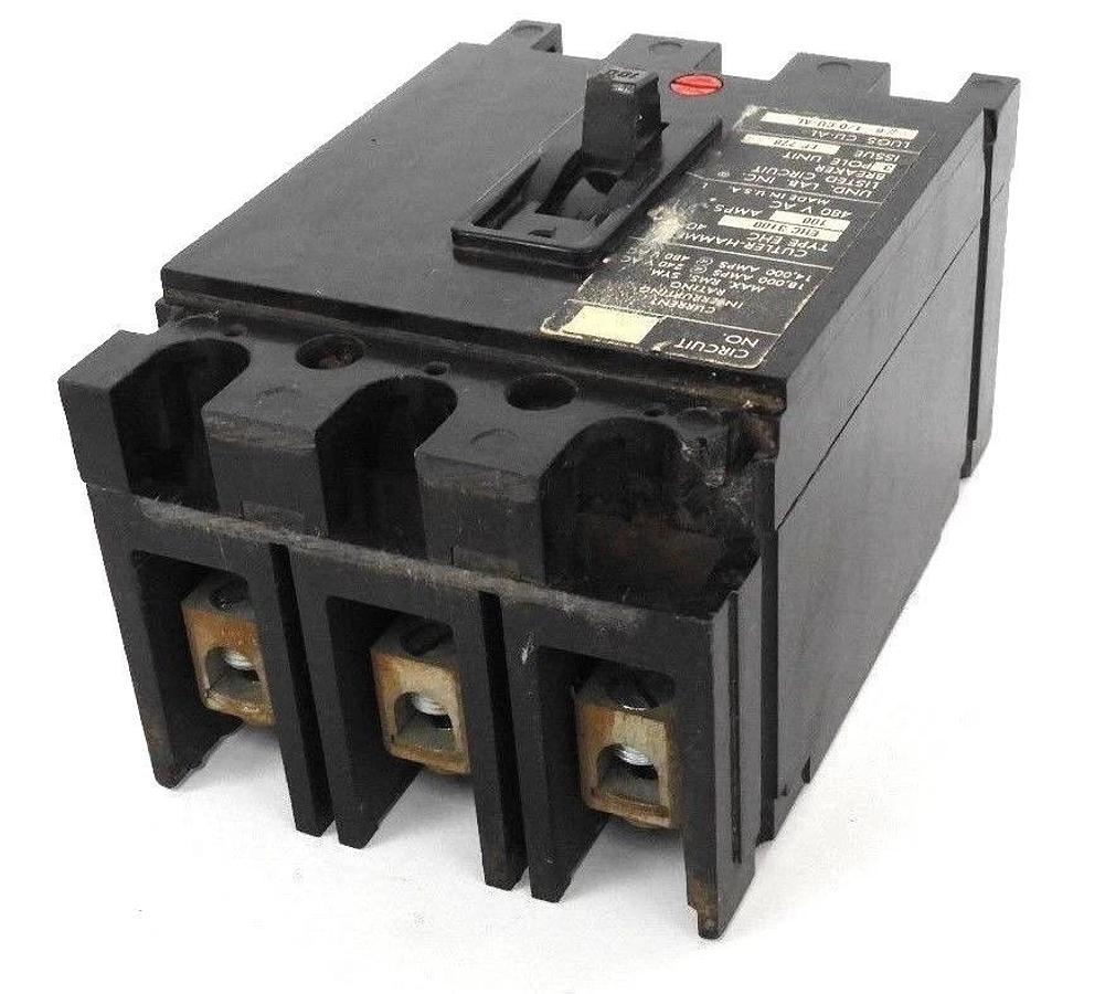Used CUTLER HAMMER EHC3100 CIRCUIT BREAKER TYPE EHC, 100AMPS, 480V, 3P, LF-778