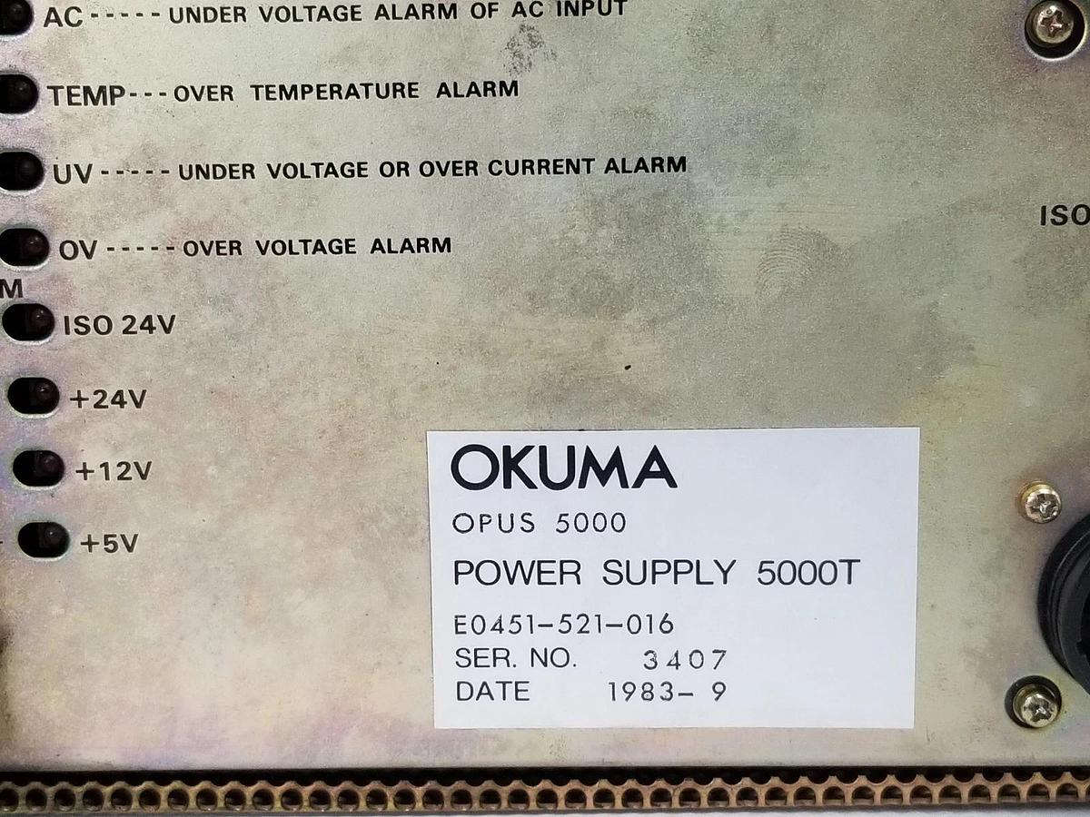 Used OKUMA OPUS 5000 E0451-521-016 POWER SUPPLY 5000T E0451521016