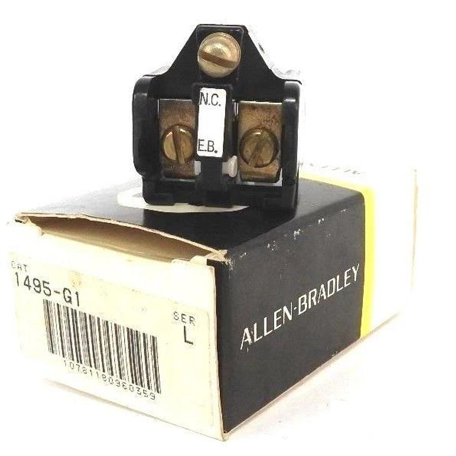 Used NIB ALLEN BRADLEY 1495-G1 AUXILIARY CONTACT SER. L, SIZE 1 & 2