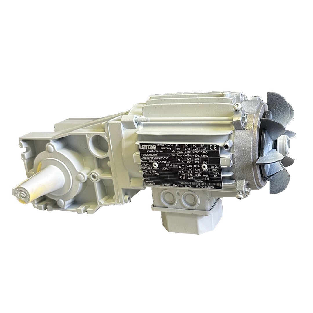Used NEW LENZE MDEMAXX 063-32 GEAR MOTOR GKR03-2M VBR 063C32 15249092 NNB *DAMAGED