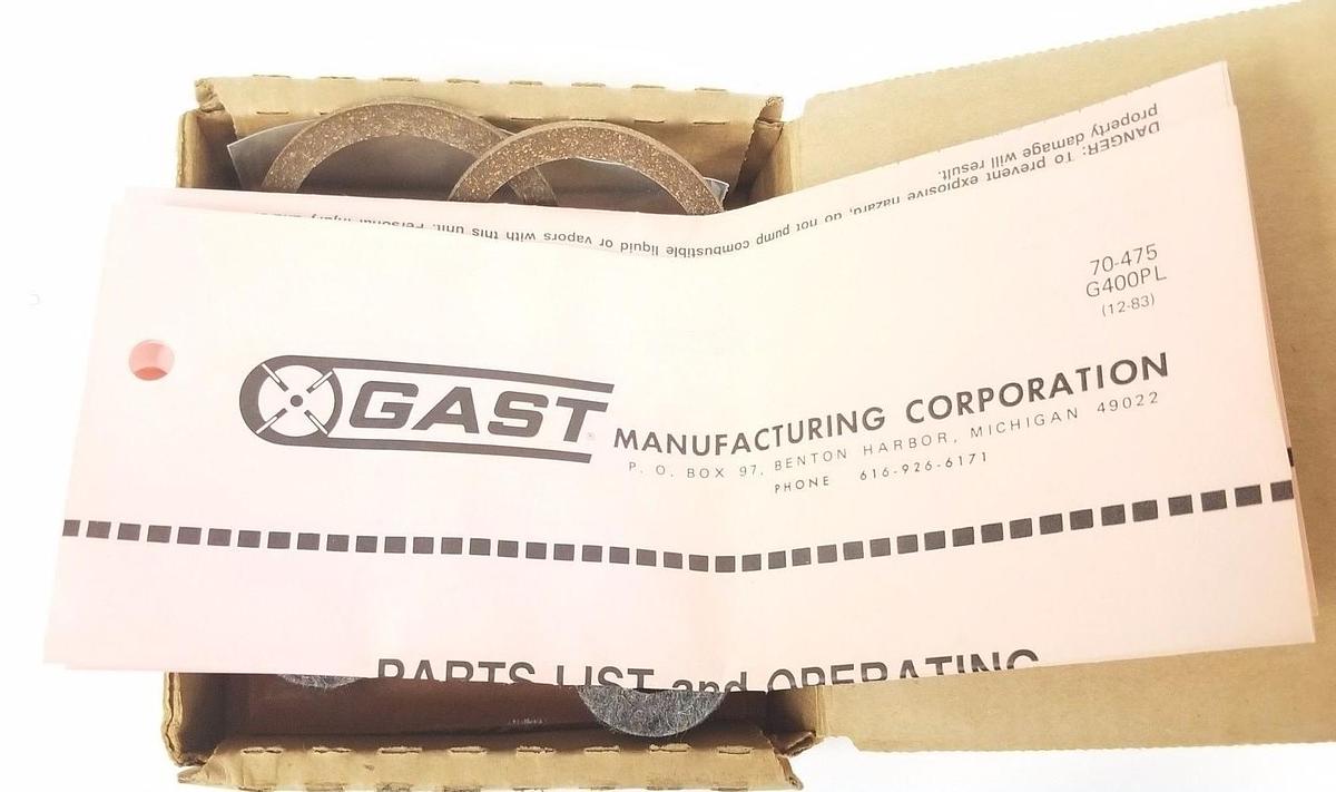 Used NIB GAST K225A VACUUM PUMP AND AIR COMPRESSOR SERVICE KIT 98GAS-K225A