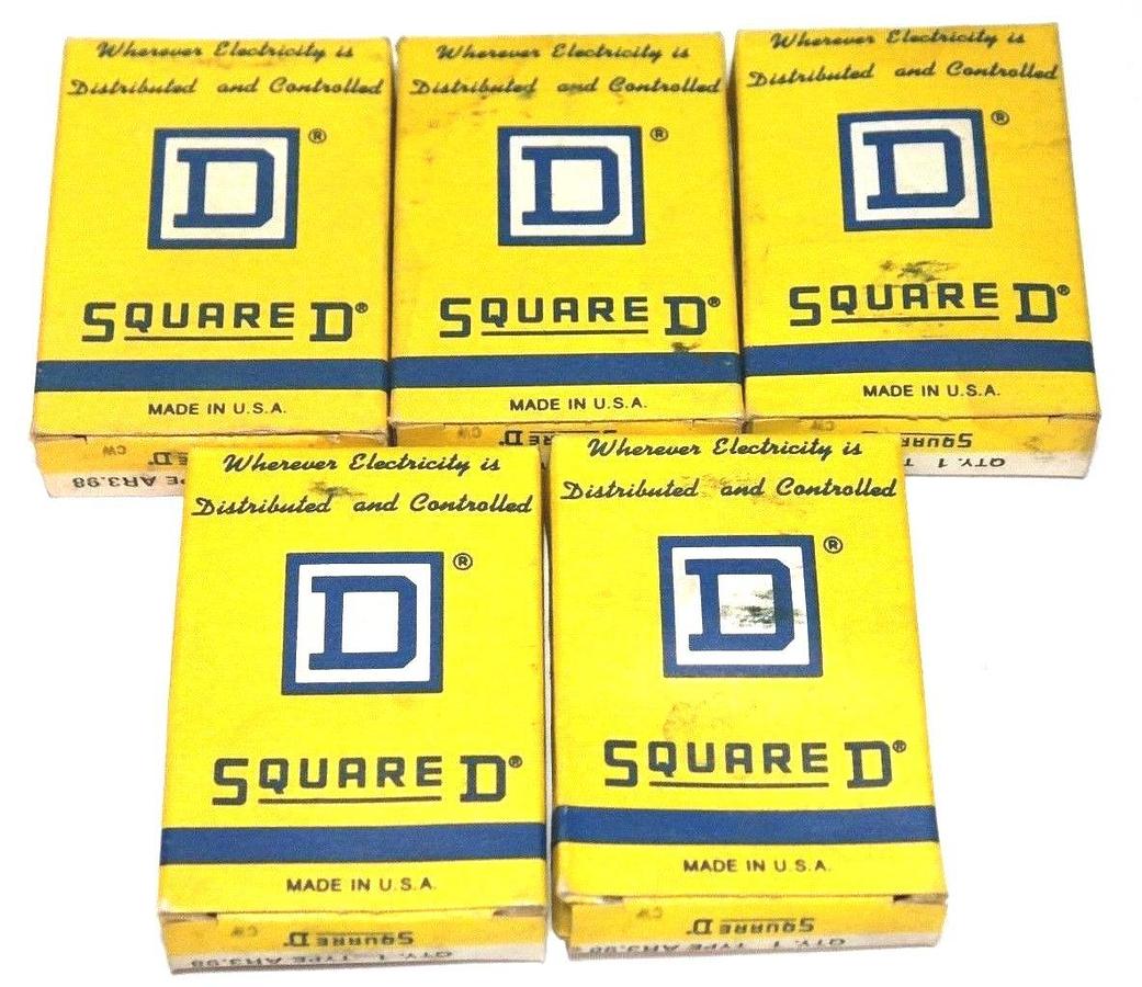 Used LOT OF 5 NIB SQUARE D AR3.98 THERMAL OVERLOAD RELAYS 586644