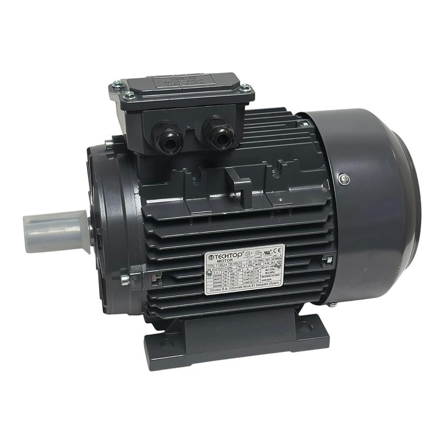 Used Techtop T100L2-4 3-Phase Electric Motor 3kW 4HP IE3 B3 Foot Mount New Surplus