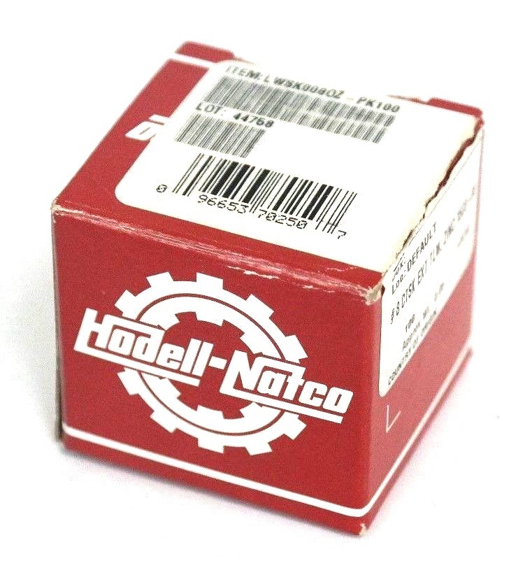 Used (90) NIB HODELL-NATCO LWSK008OZ-PK100 LOCK WASHERS #8 STSK EXT TLW, ZINC 1508-00