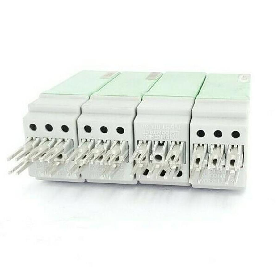 Used LOT OF 4 PHOENIX CONTACT ST-REL3-KG 24/21 RELAY CONNECTORS 2861014 CH-NR: 91914