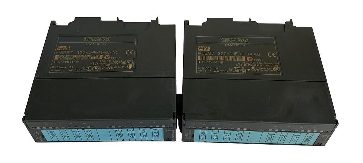 Used LOT OF 2 SIEMENS 6ES7322-1HF01-0AA0 OUTPUT MODULES 6ES7-322-1HF01-0AA0