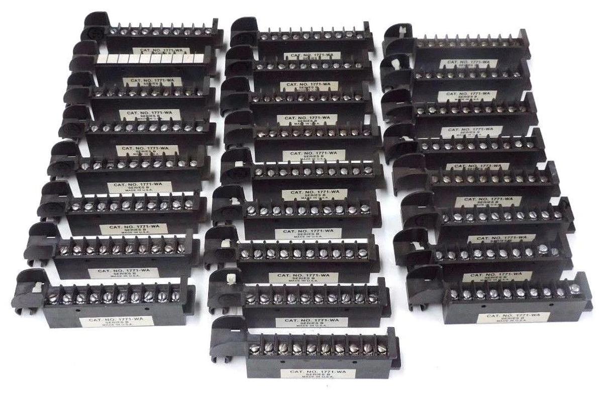 Used LOT OF 25 ALLEN BRADLEY 1771-WA FIELD WIRING ARMS, 1771WA SER. B