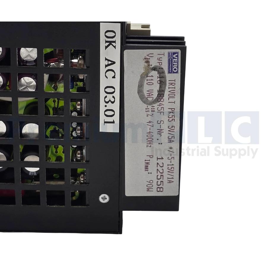 Used VERO TRIVOLT PK55 5V/5A +/-5-15V/1A TYPE: 116-18845F 90W POWER SUPPLY RVC1000PS2