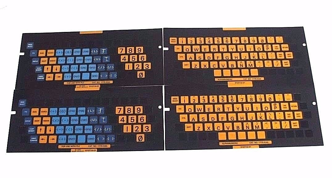 Used LOT OF 4 NEW ALLEN BRADLEY KEYPAD OVERLAYS 1770-KAA & 1770-KBA