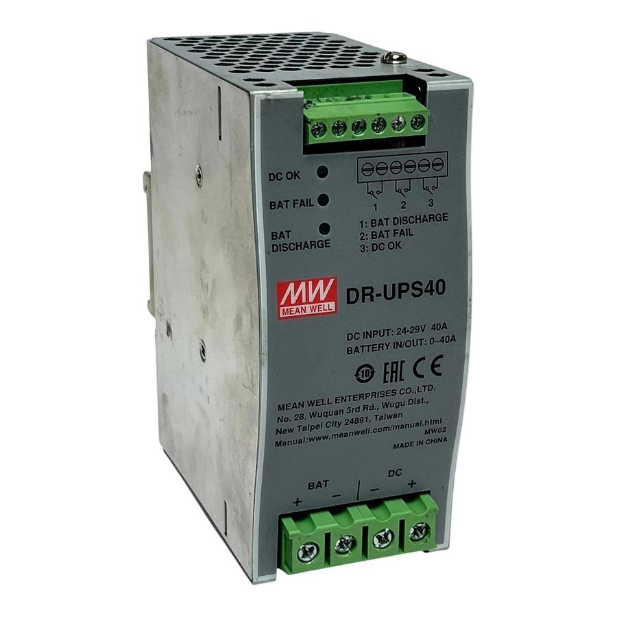 Used Mean Well DR-UPS40 24V 40A DIN Rail Battery Control UPS Module