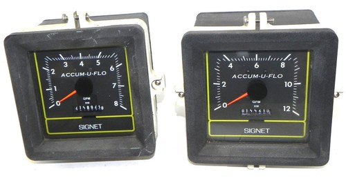 Used LOT OF 2 SIGNET SCIENTIFIC COMPANY P57540 ACCUM-U-FLOW INDUSTRIAL FLOW METERS