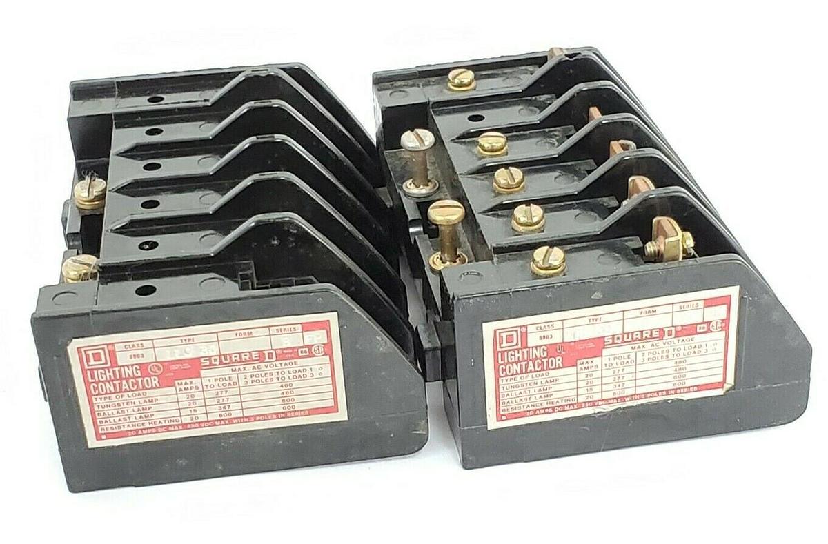 Used LOT OF 2 SQUARE D 8903-LLO-30 LIGHTING CONTACTOR ASSEMBLIES 8903LLO30, SER. B