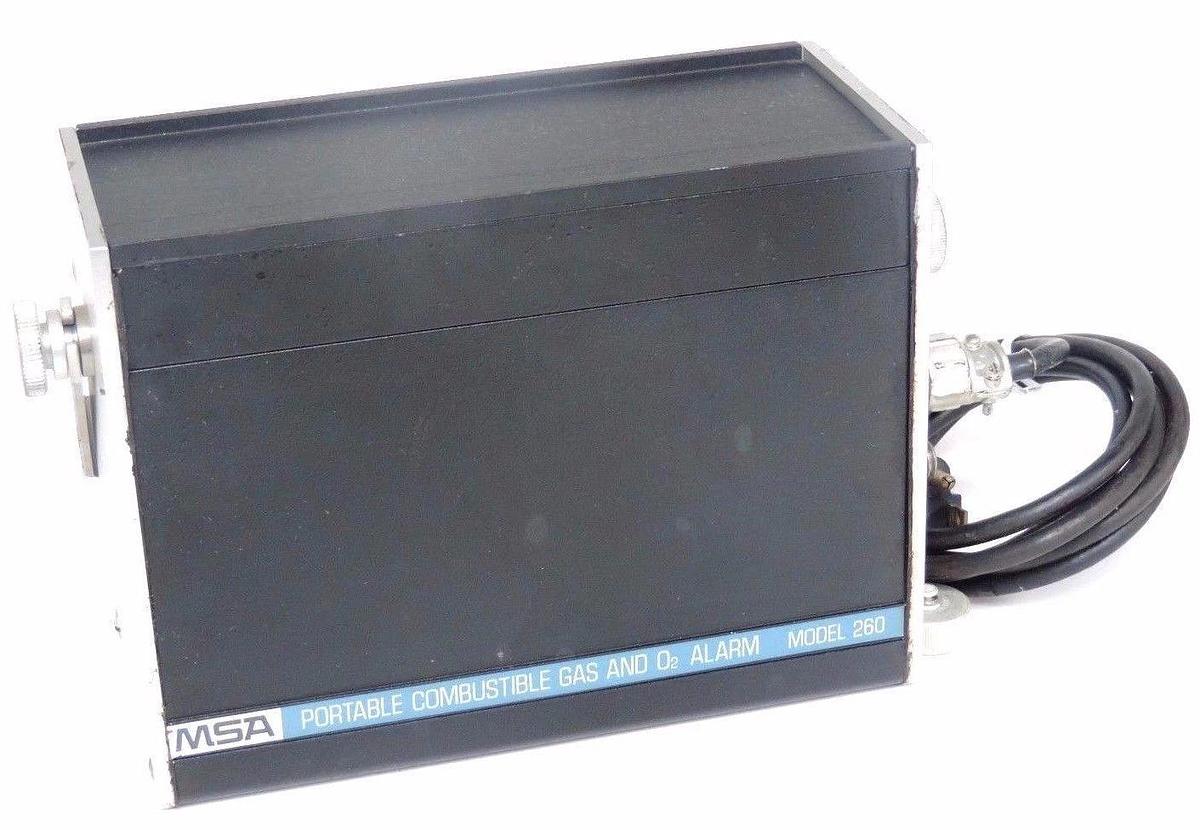 Used MSA MODEL 260 COMBUSTABLE GAS AND O2 ALARM P/N 449900 CALIBRATED FOR PENTANE