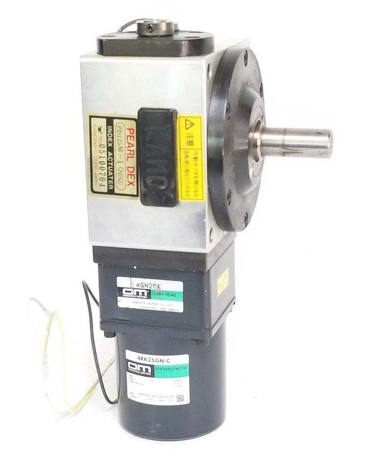 Used KAMO PD125M-10 DS INDEX ACTUATOR W/ 4GN25K GEARHEAD & 4RK25GN-C REVERSIBLE MOTOR