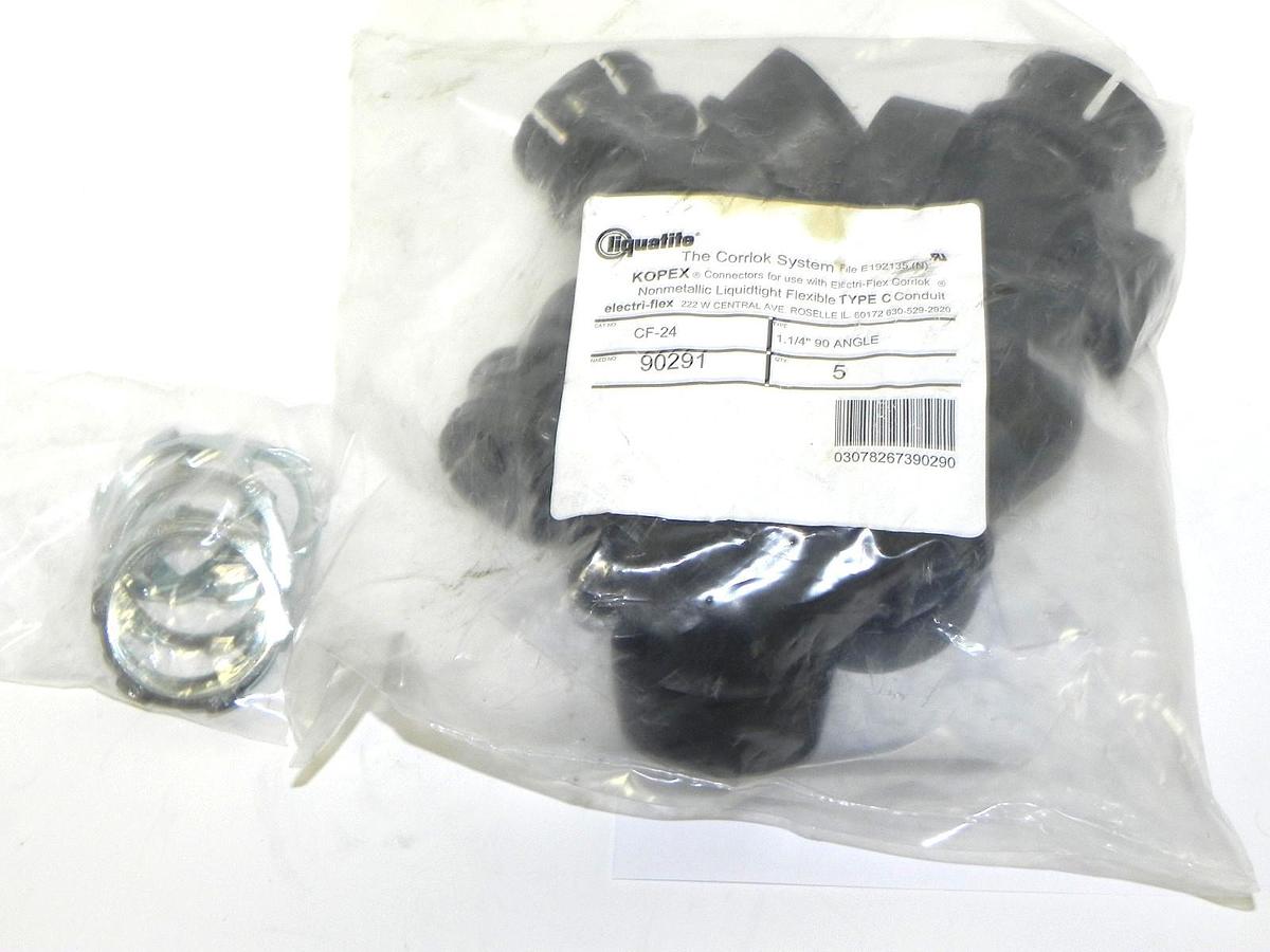 Used NEW LIQUATITE CF-24 KOPEX CONNECTORS ELECTRI-FLEX CORRLOK TYPE: 1.1/4'' 90 ANGLE
