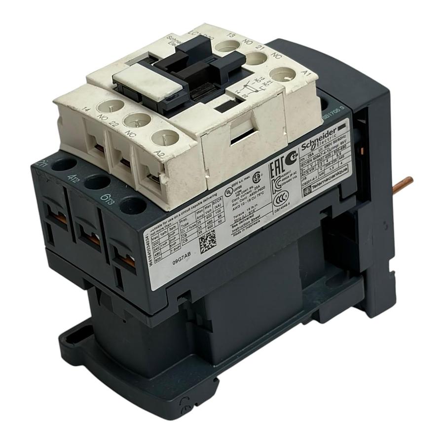 Used Schneider Electric LC1D09 TeSys 3-Pole Contactor with LAD4BB Adapter