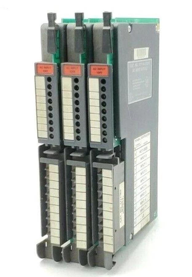 Used LOT OF 3 ALLEN BRADLEY 1771-IA (120V) AC INPUT MODULES W/ 1771-WA B WIRING ARMS