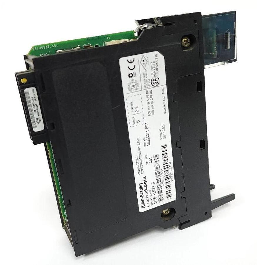 Used ALLEN BRADLEY 1756-ENET/B CAT. REV. C01 CONTROLLOGIX COMMUNICATIONS MODULE