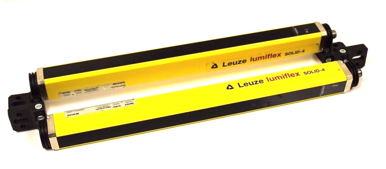 Used LEUZE LUMIFLEX SOLID-4 LIGHT CURTAINS SD4T40-300 67841903 / SD4R40-300E 67841203