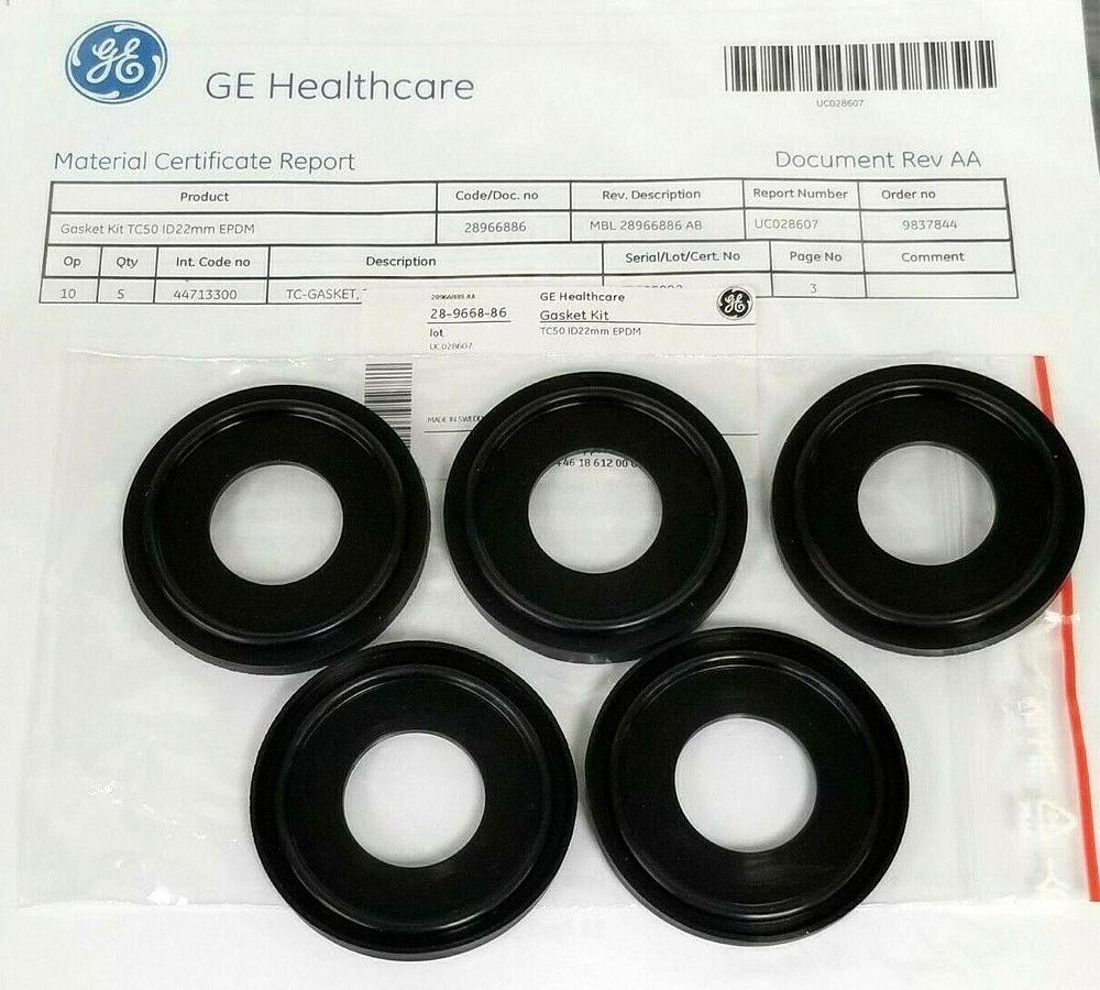 Used NEW GE HEALTHCARE 28-9668-86 GASKET KIT TC50 ID 22mm EPDM MBL 28966886 AB