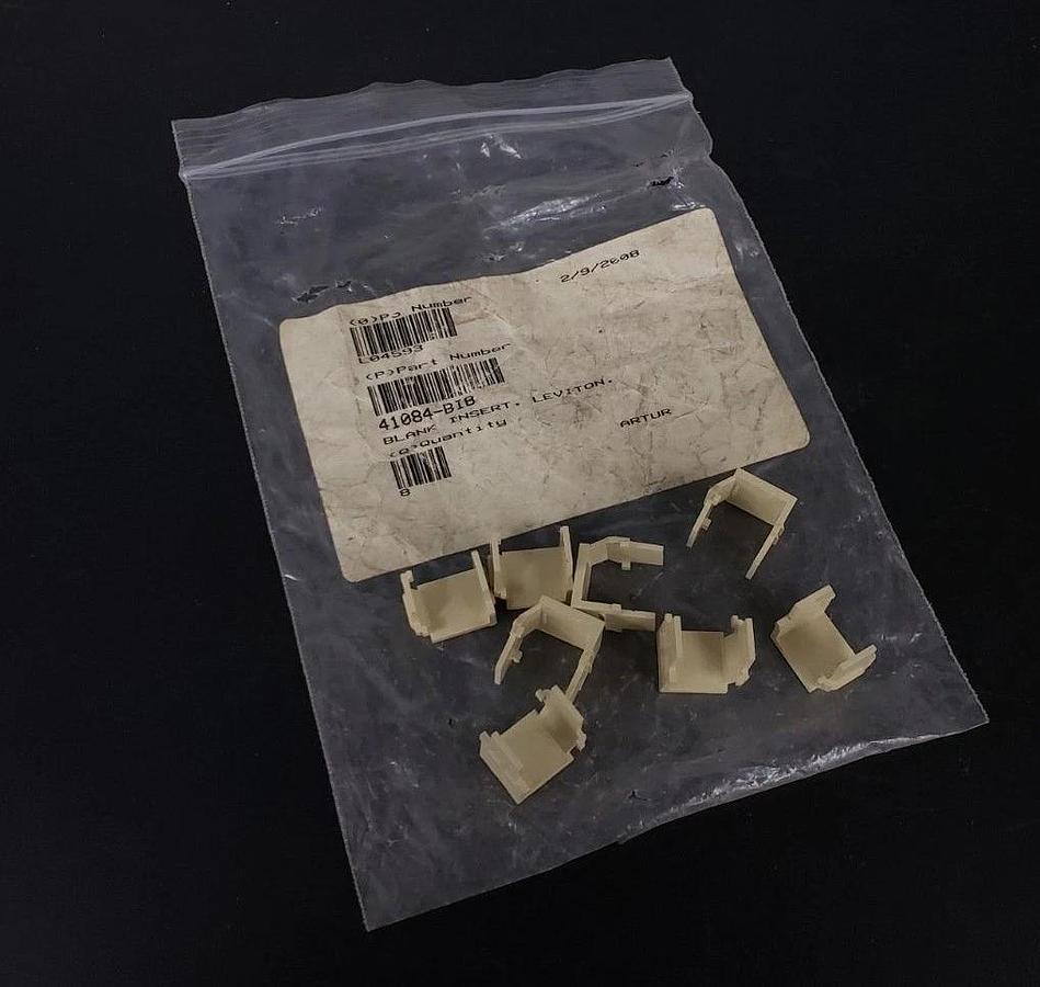 LOT OF 8 NEW LEVITON 41084-BIB BLANK QUICKPORT INSERTS 4084BIB