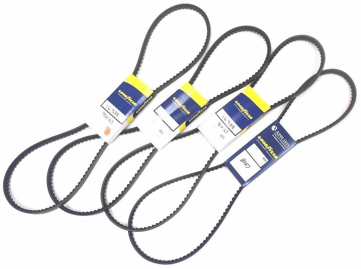 Used LOT OF 4 NEW GOODYEAR BX67 TORQUE-FLEX MATCHMAKER SC BELTS 66" WD X 70" LG